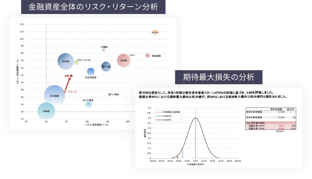 金融資産全体のリスク・リターン分析／期待最大損失の分析