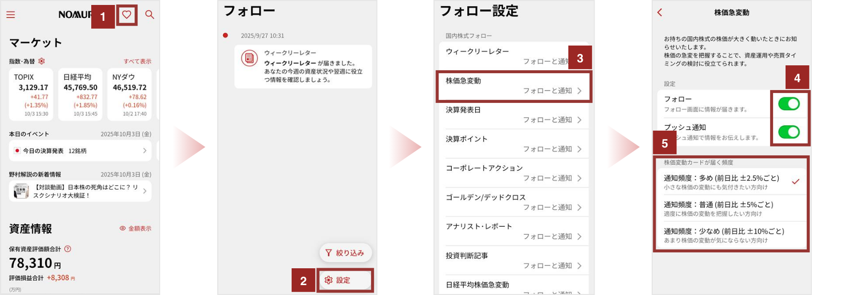 通知設定方法