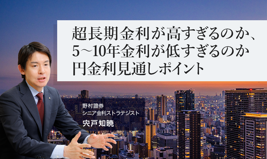 超長期金利が高すぎるのか、5～10年金利が低すぎるのか　円金利見通しポイント　野村證券・宍戸知暁のイメージ